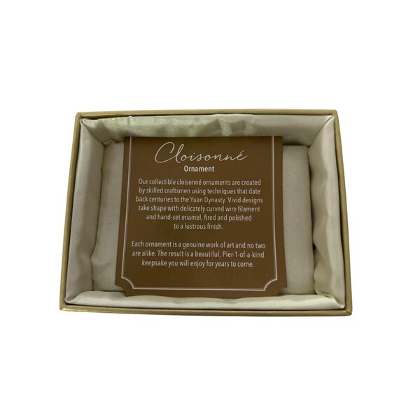 Pier 1 Imports Cloisonné Gold Tone Decorative Cross Ornament With Ribbon Hanger - Picture 4 of 8